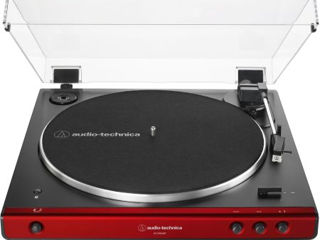 Audio Technica AT-LP60XBT Fully Automatic Wireless Belt-Drive Stereo Turntable, Red & Black Online Sale