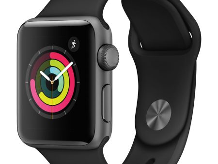 (Open Box) Apple Watch Series 3 GPS 38mm Space Gray Aluminum, Black Sport Band Cheap