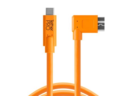 Tether Tools TetherPro USB-C to 3.0 Micro-B Right Angle, 15’ (4.6m) ORG Hot on Sale