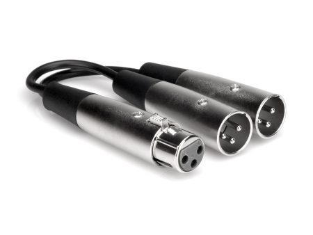 Hosa Technology XLR Female to 2 XLR Male Y-Cable (6”) on Sale